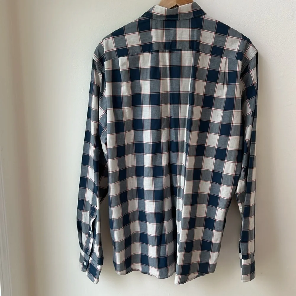 J. Crew Men’s Plaid Long Sleeve Button Up long Sleeve shirt Size Large Slim